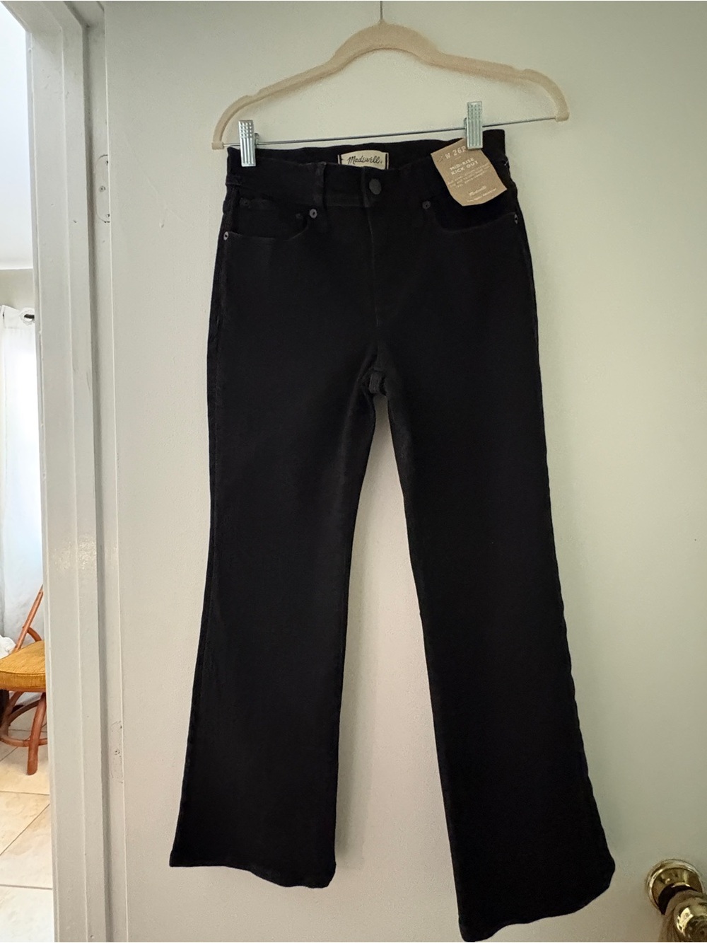 Madewell Black mid-Rise crop kickout Jeans black  26 petite nwt